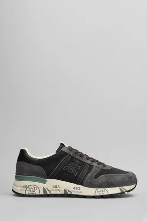 Premiata Lander Sneakers In Suede And Fabric
