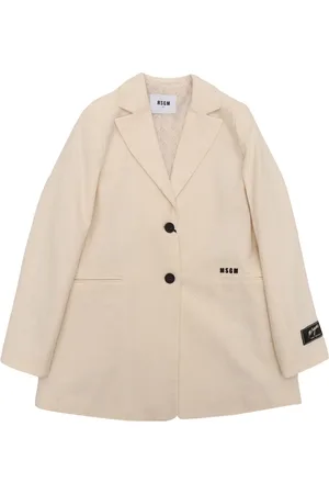 Msgm Brushed Viyella Blazer Girl Crema/cream