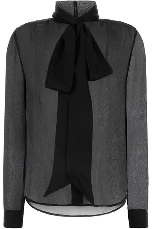 Saint Laurent Pussy-bow Long-sleeved Top
