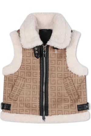 Givenchy Gilet With 4g Print And Faux Shearling Profiles
