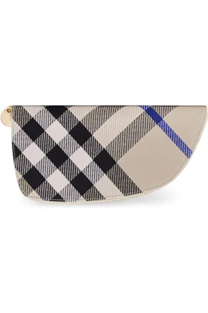 Burberry Fabric Wallet With Check Motif, Closure With Zip, Leather Lining And Asymmetric Profile