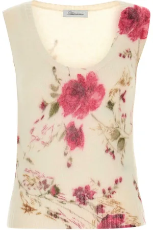 BLUMARINE Printed Stretch Wool Blend Vest