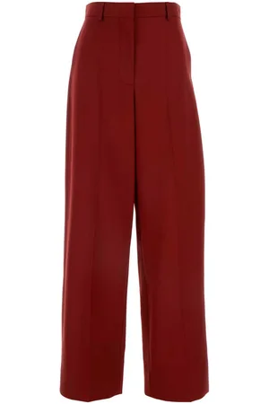 Stella McCartney Tiziano Red Wool Wide-leg Pant