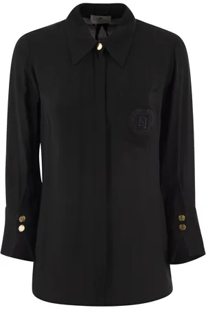Elisabetta Franchi Logo-embroidered Straight Hem Shirt