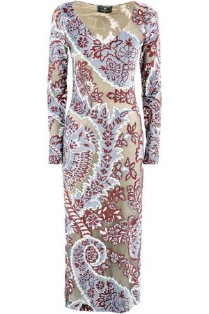 Etro Devore Velvet Midi Dress