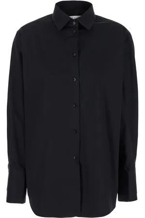 Rohe Double Cuff Shirt With Gold Colored Details In Cotton Woman