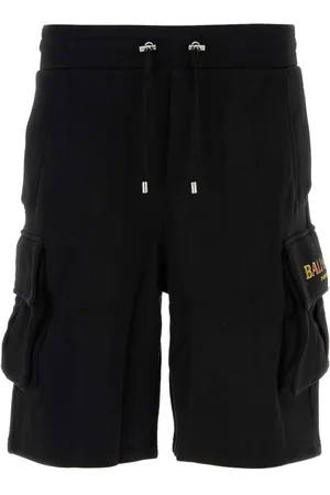 Balmain Black Cotton Bermuda Shorts