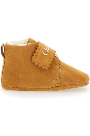 Chloé Sneakers With Logo Print On The Front In Shearling And Leather Girl
