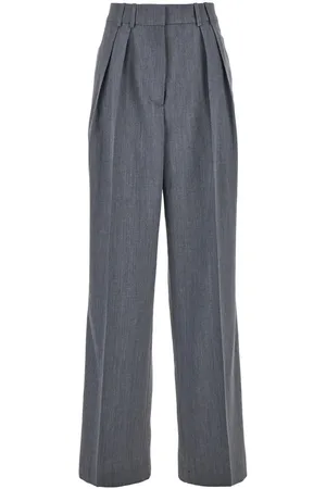Rohe Pants With Pences And Wide Leg In Wool Blend Woman