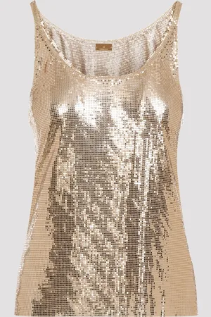 Paco rabanne Print Mesh Tank Top