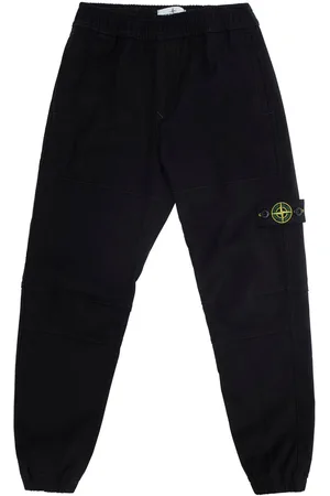 Stone Island Pants With Logo Patch In Cotton Blend Boy