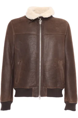 STEWART Shearling Jacket With Shirt Collar Closed With A Strap And Buckle, Double Slider Front Zip Closure, 2 Side Pockets With Zip, Rib Knit Bottom And Cuffs