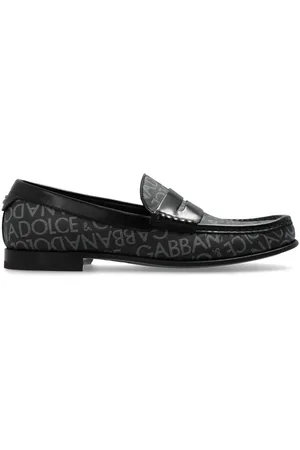 Dolce & Gabbana Logo Jacquard Fabric Loafers