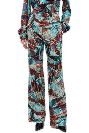 Vivienne Westwood Check Patterned Mid Rise Trousers