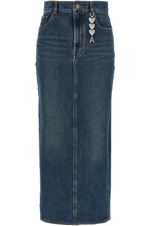 AREA Zip Slit Midi Skirt