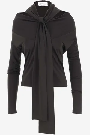 BLUMARINE Crepe Jersey Blouse With Scarf