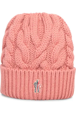 Moncler Dark Pink Wool Beanie Hat
