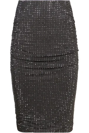 Pinko Full Rhinestone Black Skirt