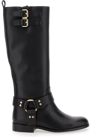 Twin-Set Buckle Boots In Leather Woman