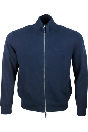 Emporio Armani Long-sleeved Zip-up Knitted Jacket