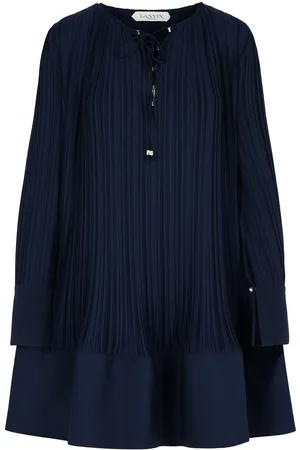 Lanvin Flared Hem Pleated Midi Dress