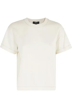 THEORY Double-knit Jersey Short-sleeve Sweatshirt