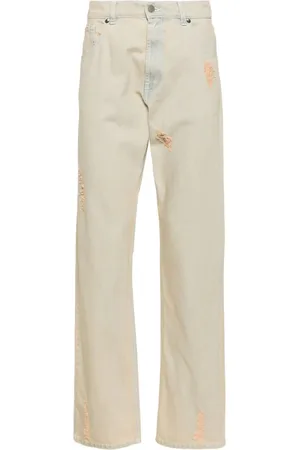 Msgm Mid-rise Straight-leg Distressed Jeans