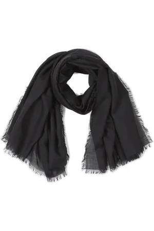 Tom Ford Logo Embroidered Fringed Edge Scarf
