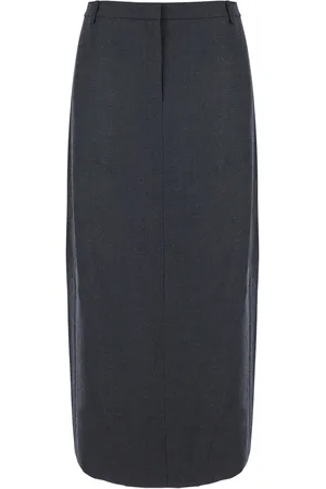 THEORY Midi Skirt With Slit In Wool Blend Woman