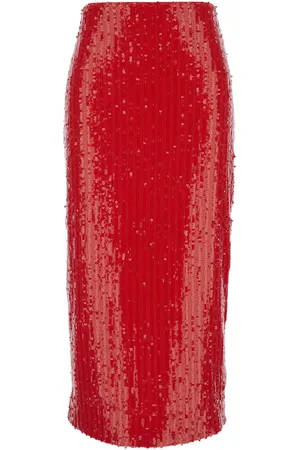 ROTATE Sequins Pencil Midi Skirt