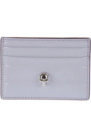 Alexander McQueen Croco Embossed Skull Card Holder