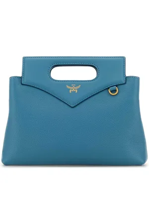 MCM Turquoise Leather Mini Soft Diamond Handbag