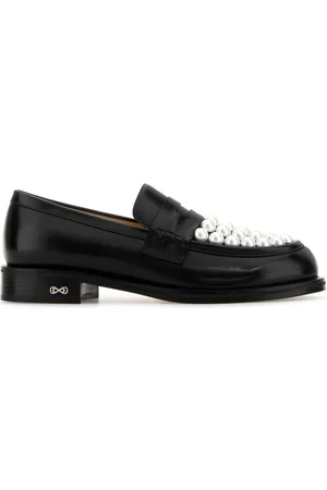 Mach & Mach Black Leather Sirene Loafers
