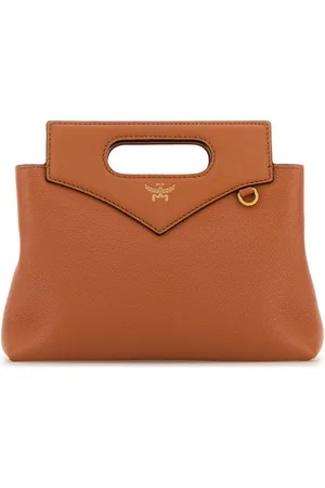 MCM Caramel Leather Mini Soft Diamond Handbag