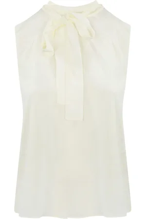 Max Mara Crepe De Chine Top With Bow