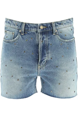 Saint Laurent Studded Denim Shorts
