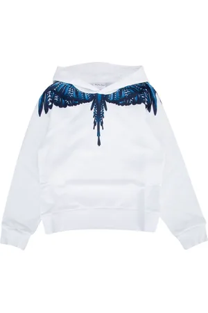 MARCELO BURLON Grizzly Wings Regular Hoodie White Blue