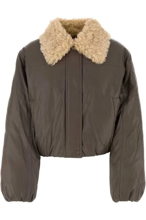 Stand Studio Brown Synthetic Leather Fran Padded Jacket