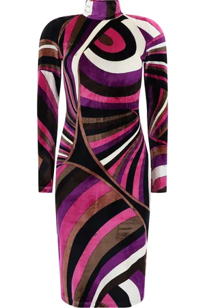 Puccini Black And Red Viscose Mini Dress