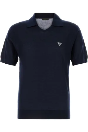 Prada Midnight Blue Cashmere Polo Shirt