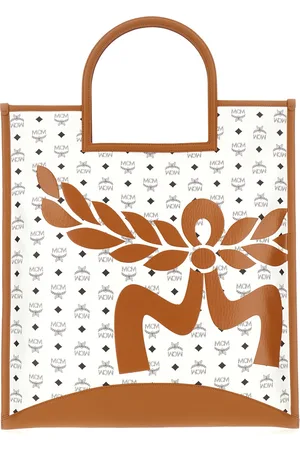 MCM Printed Canvas Shopping Bag