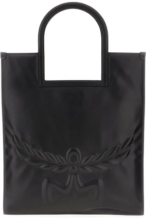MCM Black Nappa Leather Medium Aren Fold Shopping Bag
