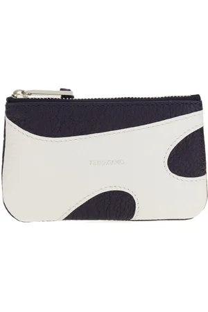 Salvatore Ferragamo Navy Blue Leather Card Holder