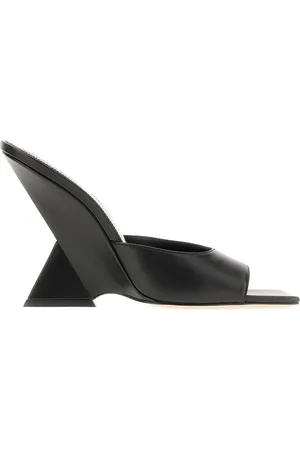 The Attico Black Leather Mules