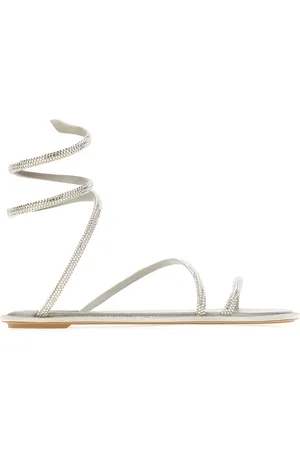 RENE CAOVILLA Decorated Satin Cleo Sandals