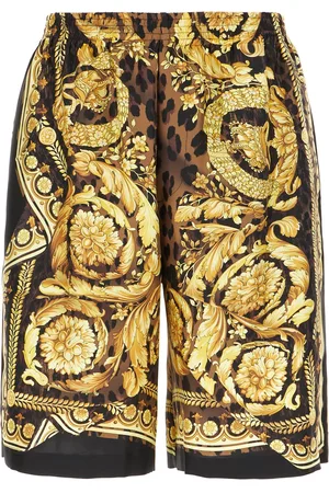 VERSACE Printed Silk Bermuda Shorts