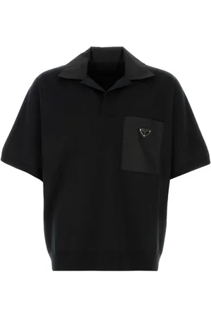 Prada Black Wool Polo Shirt
