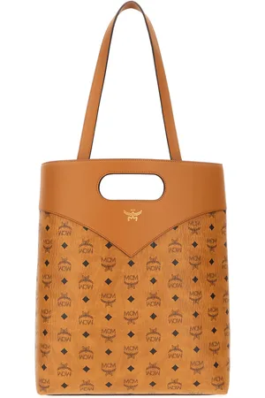 MCM Printed Synthetic Leather Diamond Shopping Bag