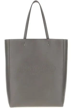 Jimmy Choo Dark Grey Leather Large Lenny Handbag