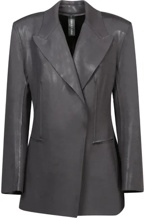 Norma Kamali Dark Faux Leather Jacket